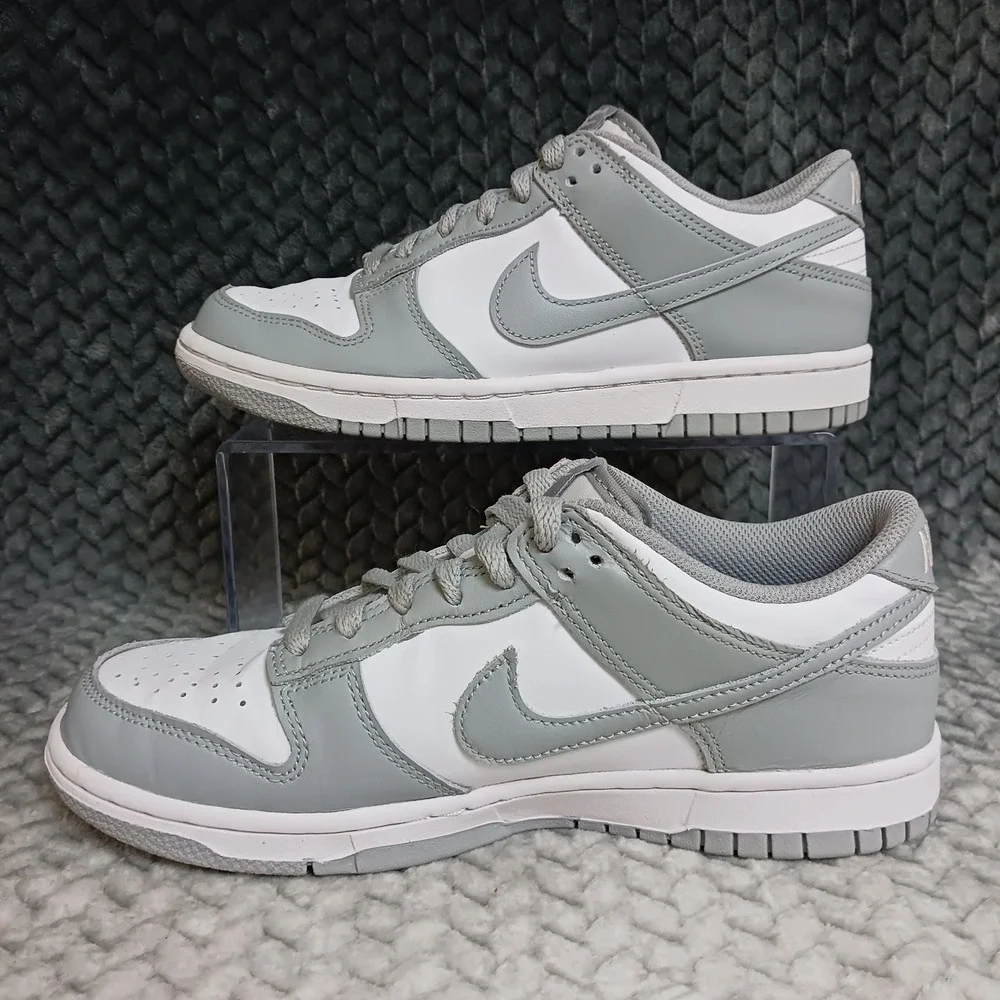 Nike Dunk Low GS White Light Smoke Grey Youth Sneakers Shoes Size 5.5Y